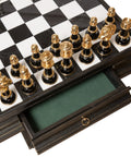 Beautiful Large Brass/Wood Chess Pieces with Table - Hobby.lt 🇬🇧