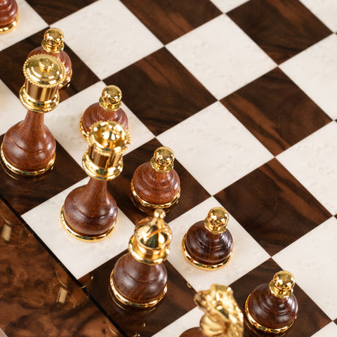 Beautiful Valuable Chess Set with Chess Board from Walnut Wood