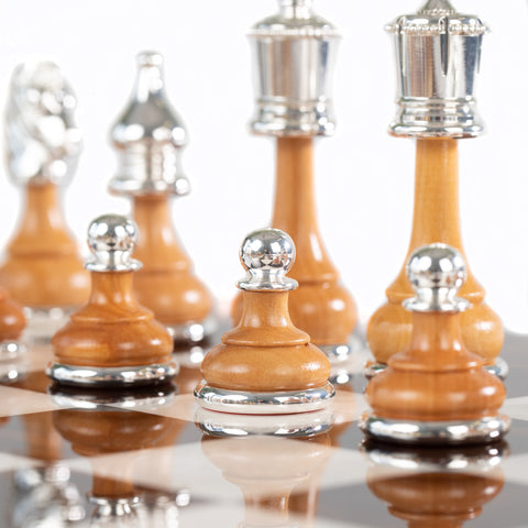 Beautiful Valuable Chess Set with Chess Board from Walnut Wood