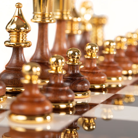 Beautiful Valuable Chess Set with Chess Board from Walnut Wood