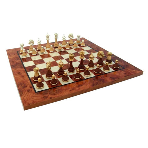 Beautiful Valuable Chess Set with Chess Board from Elm Wood