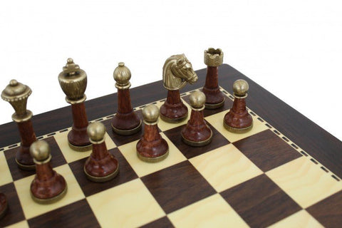 Beautiful Wood & Metal Chess Pieces with Chessboard made from Solid Wood - Hobby.lt 🇬🇧