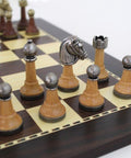 Beautiful Wood & Metal Chess Pieces with Chessboard made from Solid Wood - Hobby.lt 🇬🇧