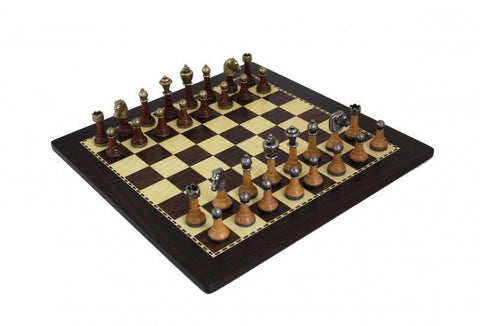 Beautiful Wood & Metal Chess Pieces with Chessboard made from Solid Wood - Hobby.lt 🇬🇧