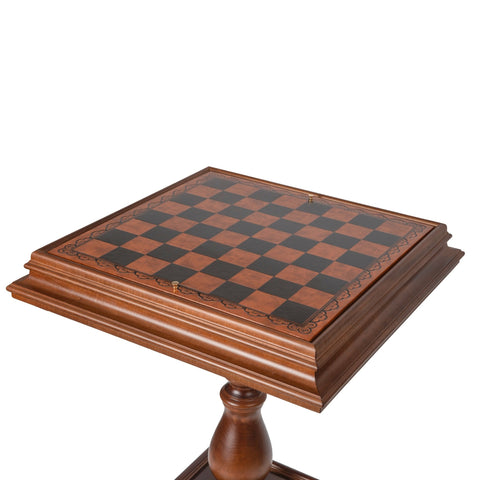 Beautiful Wooden Chess Table with Leather - Like Top - Hobby.lt 🇬🇧