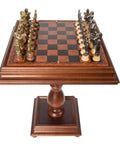 Beautiful Wooden Chess Table with Leather - Like Top - Hobby.lt 🇬🇧