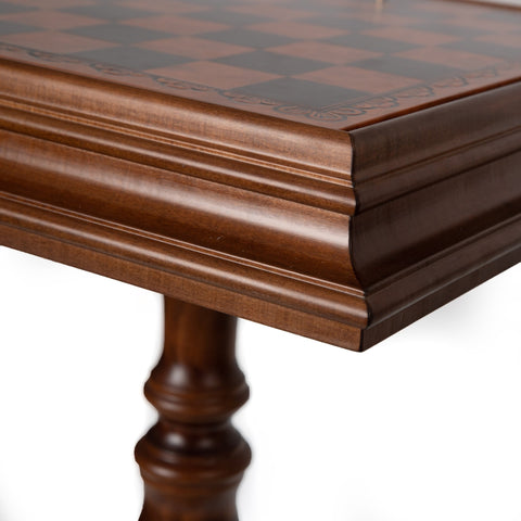 Beautiful Wooden Chess Table with Leather - Like Top - Hobby.lt 🇬🇧