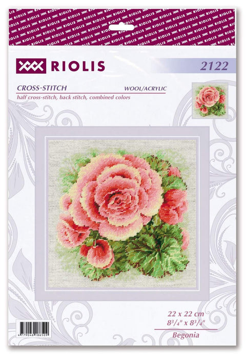 Begonia. Cross Stitch kit by RIOLIS Ref. no.: 2122 - Hobby.lt 🇬🇧