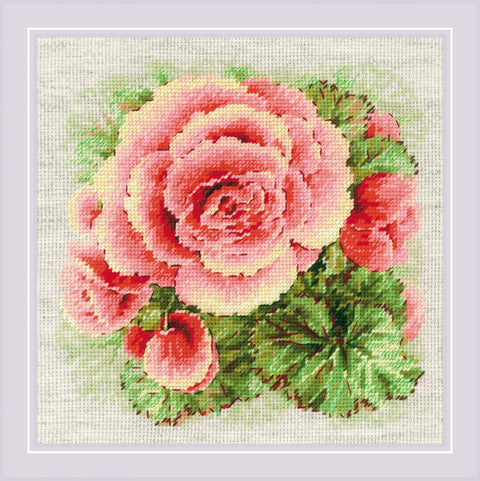 Begonia. Cross Stitch kit by RIOLIS Ref. no.: 2122 - Hobby.lt 🇬🇧