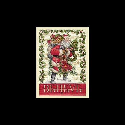 Believe in Santa (12.7 x 17.7 cm) - Cross Stitch Kit by DIMENSIONS - Hobby.lt 🇬🇧