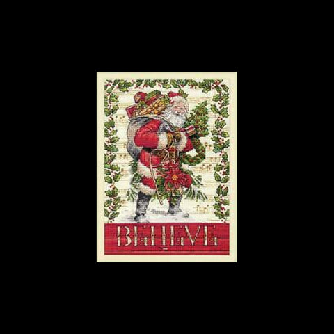 Believe in Santa (12.7 x 17.7 cm) - Cross Stitch Kit by DIMENSIONS