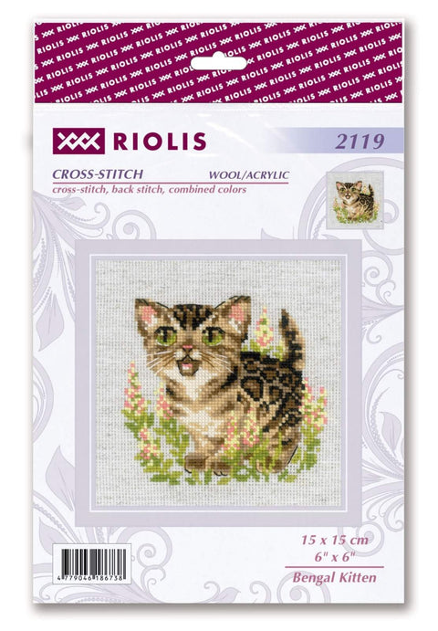 Bengal Kitten. Cross Stitch kit by RIOLIS Ref. no.: 2119 - Hobby.lt 🇬🇧