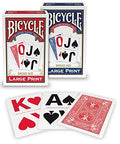 Bicycle Large Print cards (Red) - Hobby.lt 🇬🇧