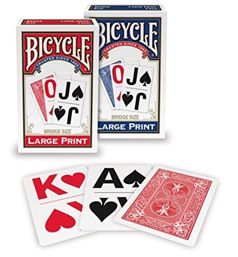 Bicycle Large Print cards (Red) - Hobby.lt 🇬🇧