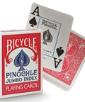 Bicycle Pinochle Jumbo cards (Red) - Hobby.lt 🇬🇧