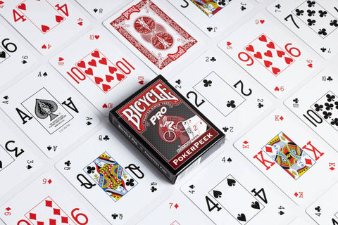 Bicycle Pro Poker Peek playing cards Red