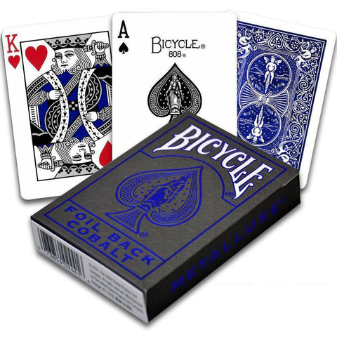 Bicycle Rider Back Metal Luxe playing cards (Blue)