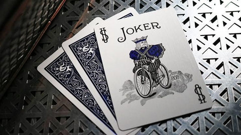 Bicycle Rider Back Metal Luxe playing cards (Blue)