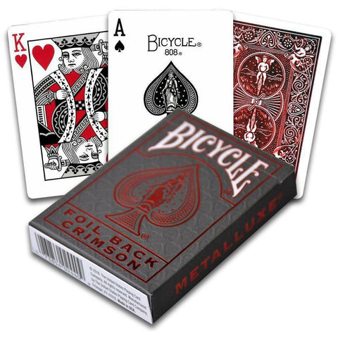 Bicycle Rider Back Metal Luxe playing cards (Red) - Hobby.lt 🇬🇧