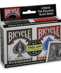 Bicycle Rider Standard four decks Black and red - Hobby.lt 🇬🇧