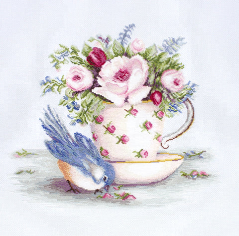 Bird and Teacup SBA2324 - Cross Stitch Kit - Hobby.lt 🇬🇧