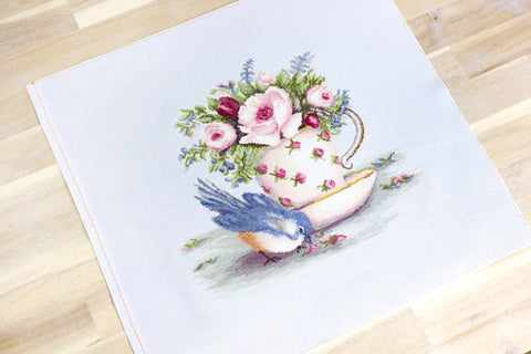 Bird and Teacup SBA2324 - Cross Stitch Kit