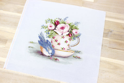 Bird and Teacup SBA2324 - Cross Stitch Kit