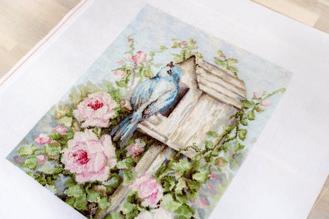 Bird House & Roses SB2352 - Cross Stitch Kit - Hobby.lt 🇬🇧