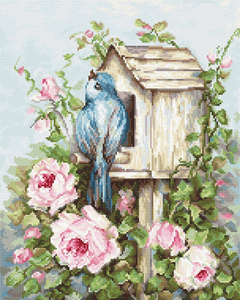 Bird House & Roses SB2352 - Cross Stitch Kit - Hobby.lt 🇬🇧