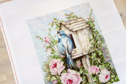 Bird House & Roses SB2352 - Cross Stitch Kit - Hobby.lt 🇬🇧