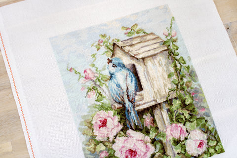 Bird House & Roses SB2352 - Cross Stitch Kit