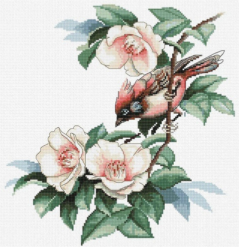 Bird in Flowers SB299 - Cross Stitch Kit by Luca - s - Hobby.lt 🇬🇧