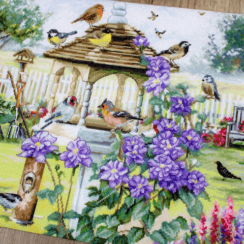 Bird Table SLETI944 - Cross Stitch Kit - Hobby.lt 🇬🇧