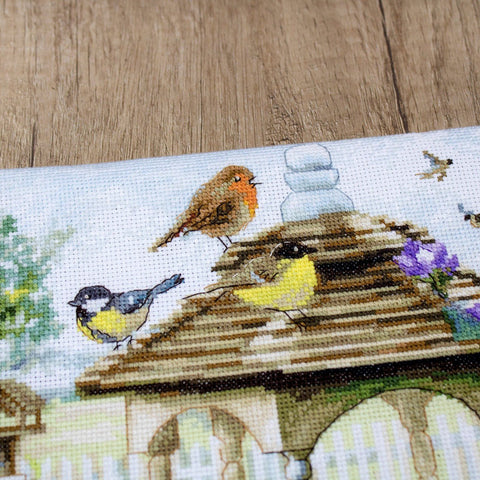 Bird Table SLETI944 - Cross Stitch Kit - Hobby.lt 🇬🇧