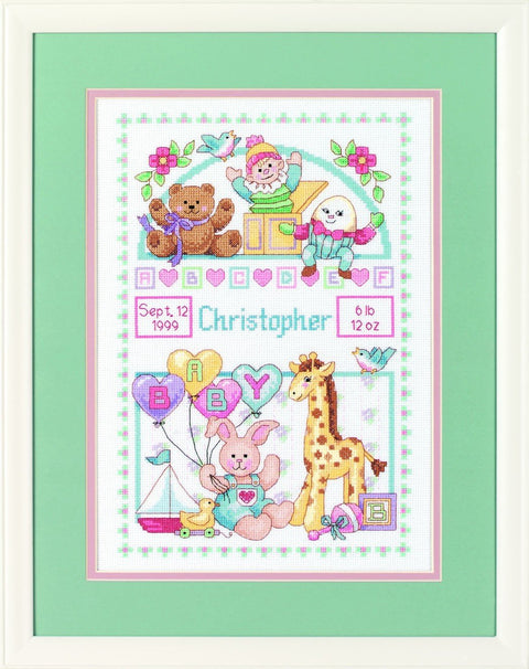 Birth Record Baby (25 x 36 cm) - Cross Stitch Kit by DIMENSIONS - Hobby.lt 🇬🇧