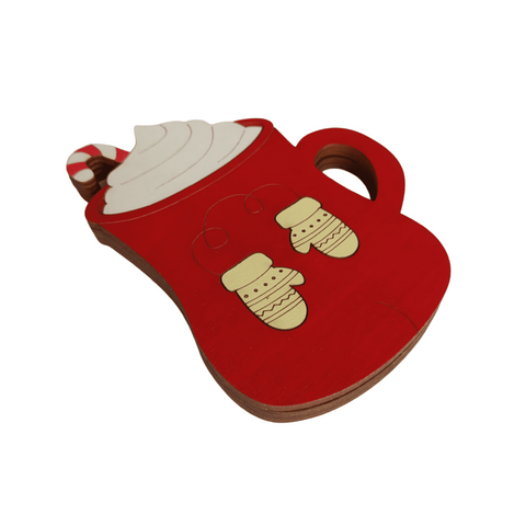 Bead Organizer Tray, 3 mm Plywood, 10 x 13 cm, Compact Storage for Embroidery and Beading, Kind Fox by Wizardi Red Cup KF027/90