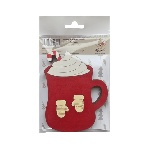 Bead Organizer Tray, 3 mm Plywood, 10 x 13 cm, Compact Storage for Embroidery and Beading, Kind Fox by Wizardi Red Cup KF027/90