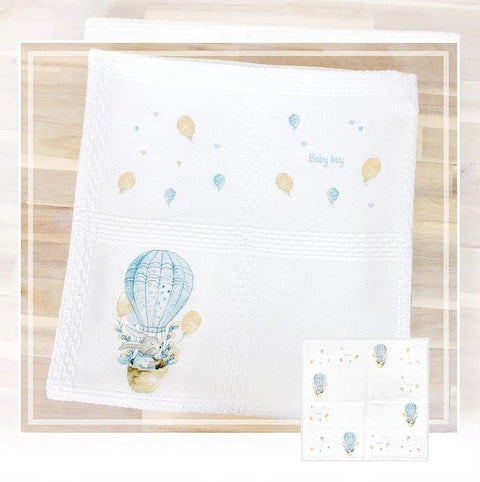 Blanket Rabbit in a Flying Balloon SBO101 - Cross Stitch Kit - Hobby.lt 🇬🇧