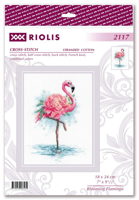 Blooming Flamingo. Cross Stitch kit by RIOLIS Ref. no.: 2117 - Hobby.lt 🇬🇧