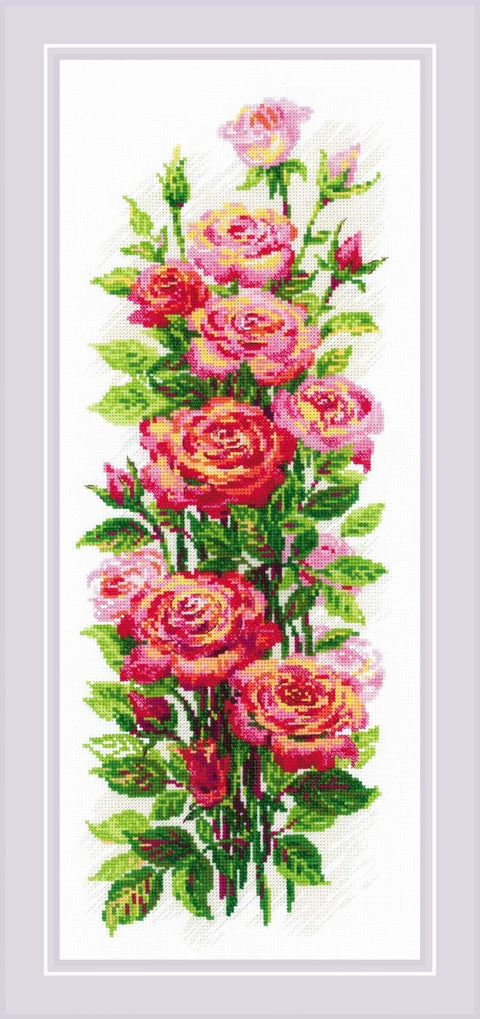 Blooming Roses. Cross Stitch kit by RIOLIS Ref. no.: 2057 - Hobby.lt 🇬🇧