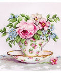 Blooms in a Tea Cup SB2321 - Cross Stitch Kit - Hobby.lt 🇬🇧
