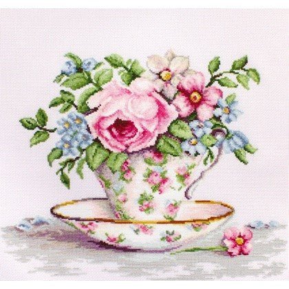 Blooms in a Tea Cup SB2321 - Cross Stitch Kit - Hobby.lt 🇬🇧