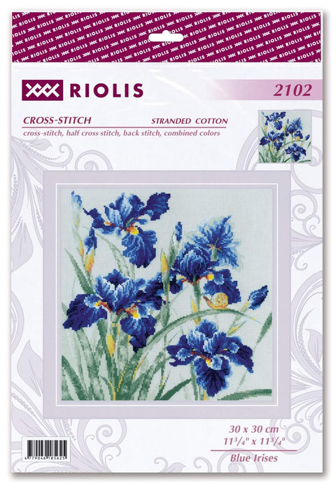 Blue Irises. Cross Stitch kit by RIOLIS Ref. no.: 2102 - Hobby.lt 🇬🇧