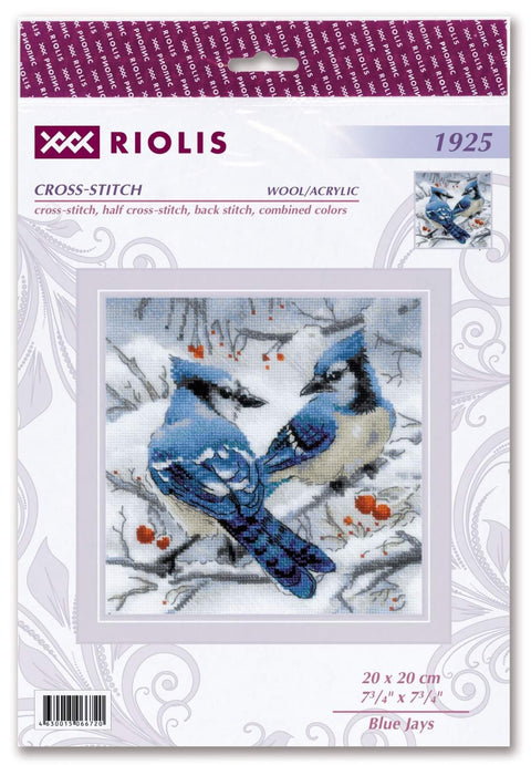 Blue Jays cross stitch kit by RIOLIS Ref. no.: 1925 - Hobby.lt 🇬🇧