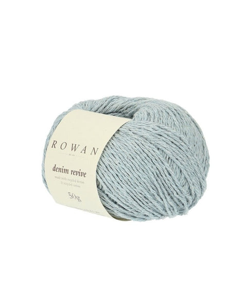 Rowan Denim Revive Bluewash 211 Recycled Cotton Knitting Yarn 50g Eco-Friendly Tweed Effect DK Crochet