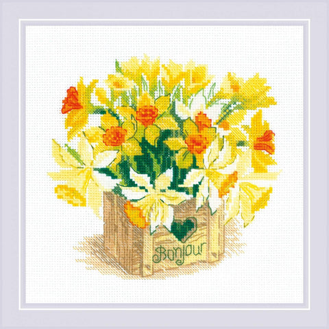 Bonjour cross stitch kit by RIOLIS Ref. no.: 1825 - Hobby.lt 🇬🇧