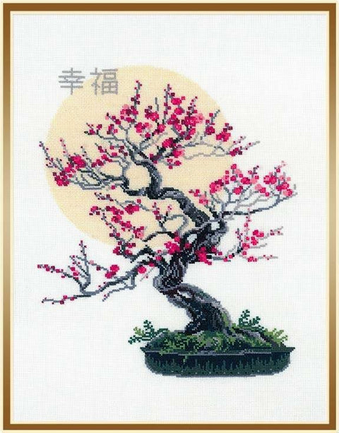 Bonsai Sakura Wish of Well Being - Cross Stitch Kit from RIOLIS Ref. no.:1036 - Hobby.lt 🇬🇧