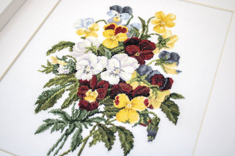 Bouquet of Pansies SBU4002 - Cross Stitch Kit - Hobby.lt 🇬🇧