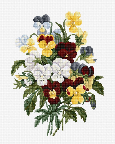 Bouquet of Pansies SBU4002 - Cross Stitch Kit - Hobby.lt 🇬🇧