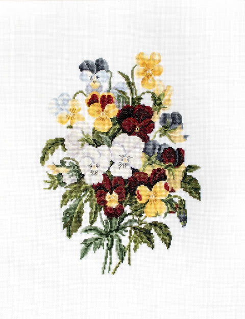 Bouquet of Pansies SBU4002 - Cross Stitch Kit - Hobby.lt 🇬🇧